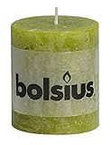 Stück: 1 bolsius Stumpenkerze Rustik - gr¸n, 80 x 68 mm