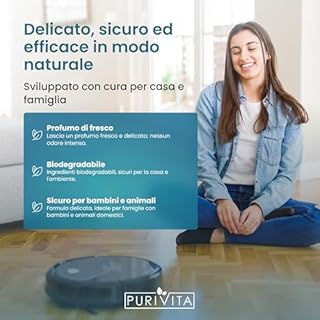 PURIVITA® Detergente per Robot Lavapavimenti [500ML] - Detersivo Lava Pavimenti Robot - Liquido Prodotto Lavapavimenti - Floor Cleaner for Roboter - Per Tutti i Tipi di Robot Spazzino e Aspirapolvere