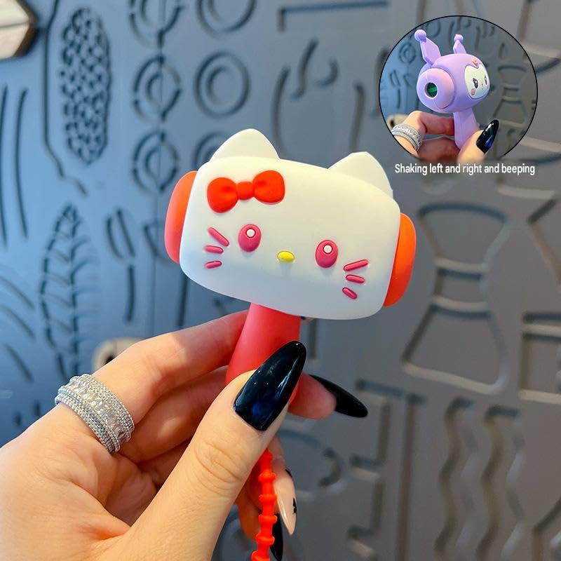 Image of SAJANI Cute Cartoon Hammer Choo Choo Keychain With Sound For Kids, Shake Left Right Musical Beep Hammer Toy, Soft Grip Cartoon Handheld Sensory Keychain For Babies & Toddlers