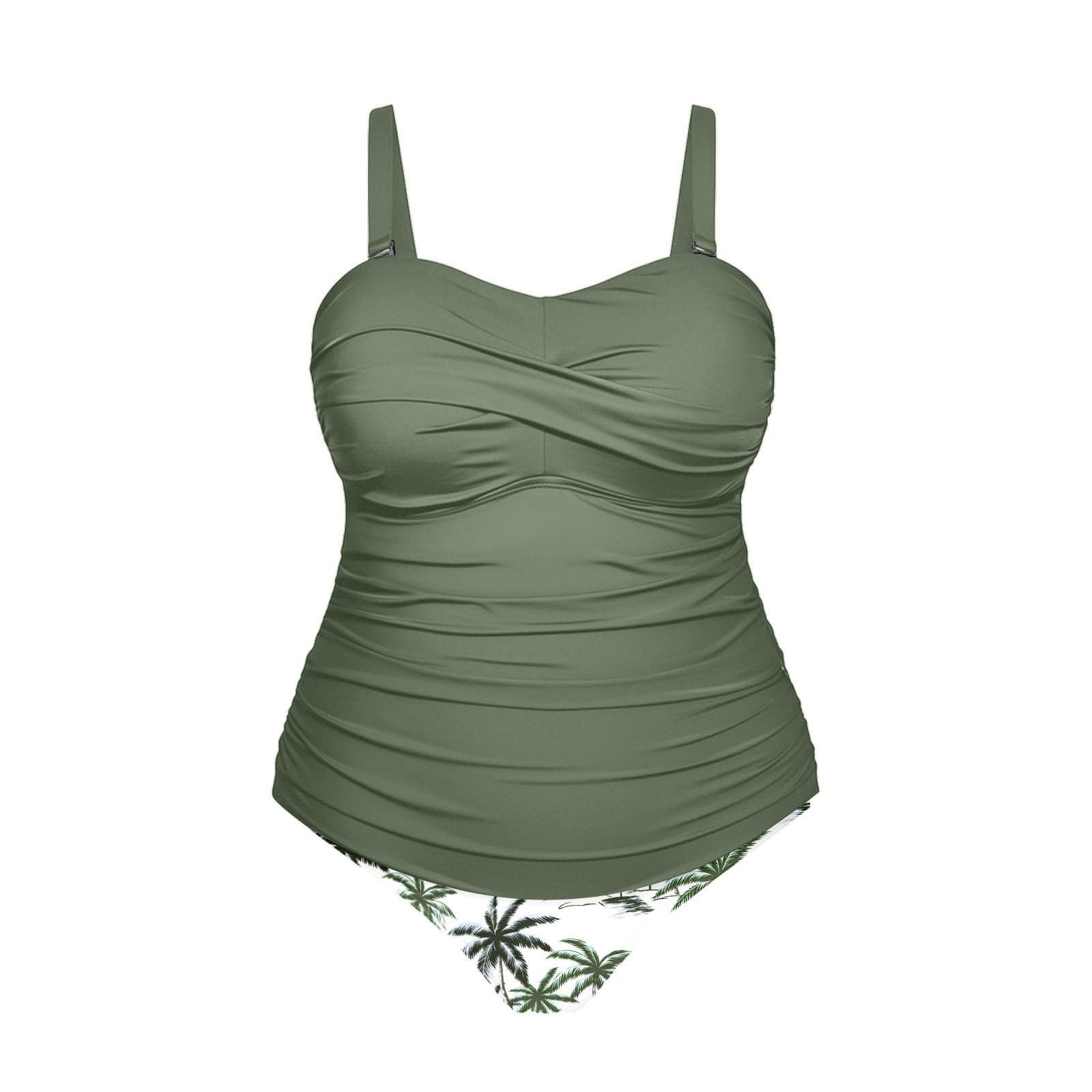 Tankini Mujer Tallas Grandes Traje de Baño Mujer Tamaño Grande Tankini Conjunto de Traje de Baño de Dos Piezas Traje de Baño con Cintura Alta Bañador Bañador Moda Playa Traje de Baño