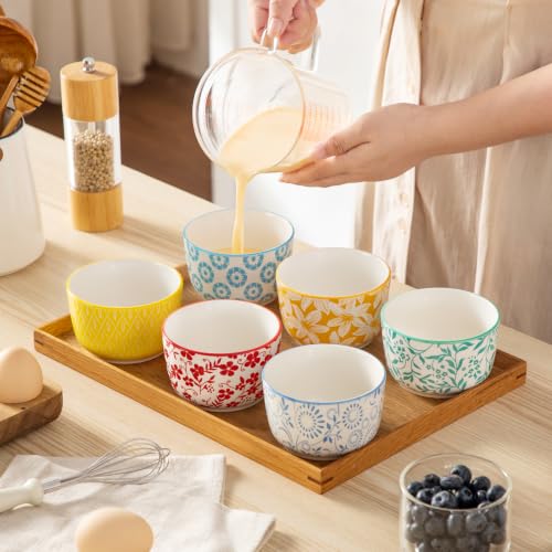 vancasso SELENE Creme Brulee Schälchen 6 Stück, 240ml, Souffle Förmchen Backofenfest Ø 9,7cm, Pastell Porzellan Ragout Fin Schalen… – Ansicht 5
