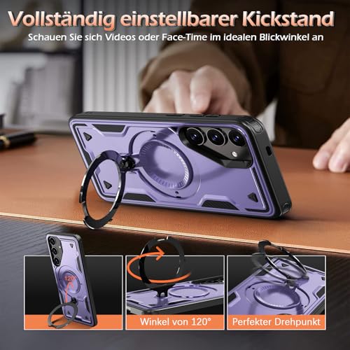 Image of for Samsung Galaxy S25 FE Case Magnetic with Stand, with Mag-Safe, with Screen Protector, Wireless Charging, Shockproof for Samsung S25 FE 5G Phone Case, Ring Holder Phone Cover, for Samsung S25 FE