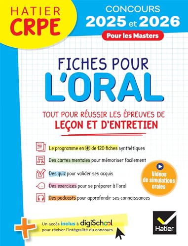 Hatier CRPE - Fiches pour l'épreuve orale de leçon et d'entretien - 2025/2026