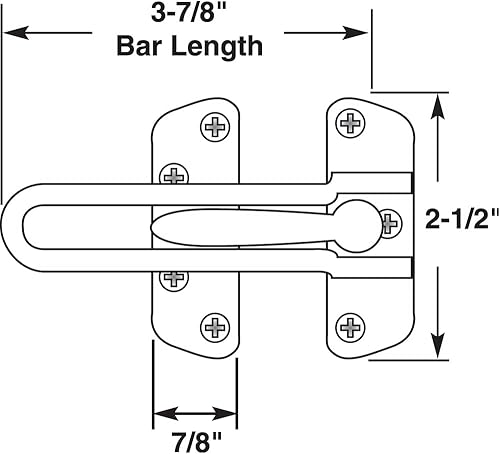 Miniatura 2 de Defender Security U 10309 - Cerradura de barra oscilante para puertas batientes con bisagras cerradura de seguridad secundaria para seguridad de