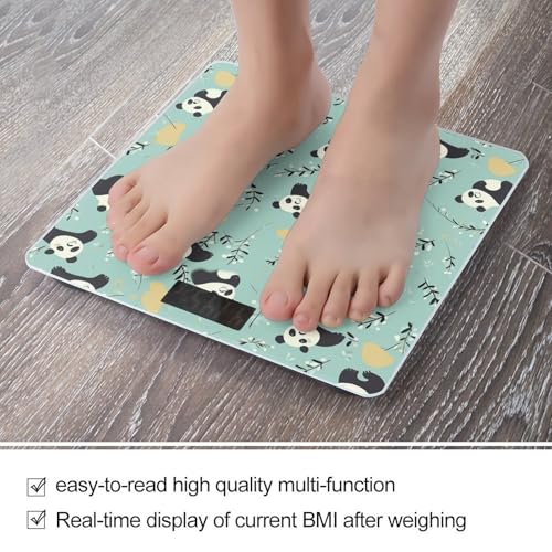 Báscula digital Cute Pandas de vidrio templado para baño miniatura 5