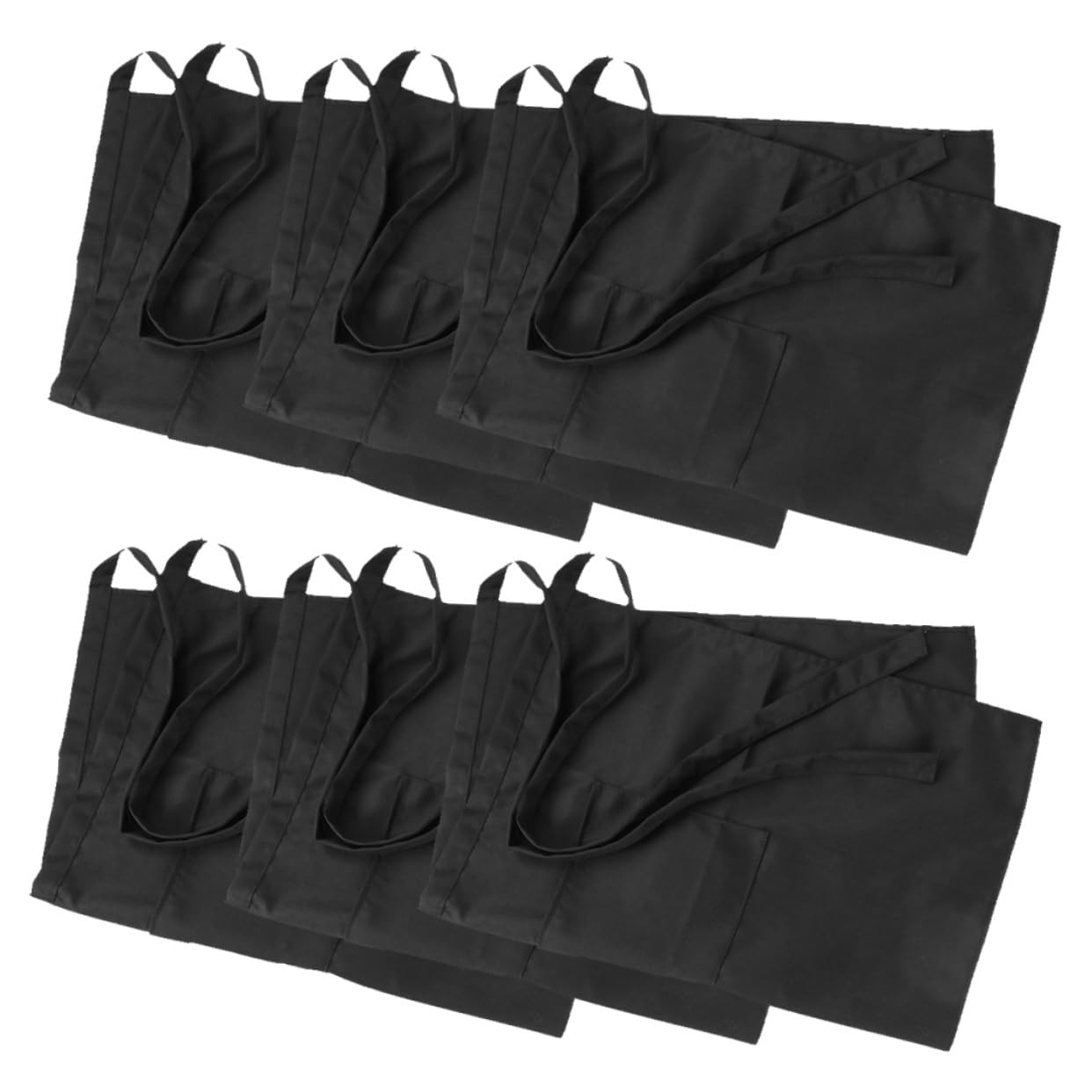 COLLBATH 6 Piezas Delantal de Cintura con Amplios para Hombre Mujer Delantal Corto para Cocina Repostería y Servicio Casa o Fiesta