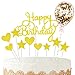 CHUANGOU Decoración de Tarta de cumpleaños Cake Topper Estrellas Decoracion Tartas Globos de Confeti Decoración Cupcakes de corazón de Estrellas(Oro)
