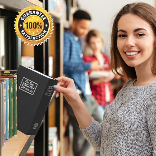 ALLOMN Book Safe with Key,Dictionary-Shaped Money Box Hidden Secret Security Lock-Up Piggy Bank with Keys For Coins Cash Money Jewellery