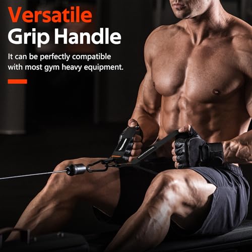Image of RENRANRING Gym Exercise Handles, Replacement Handle Attachments for Cable Machine Pulleys, Resistance Band and Strength Trainer, Pull Down Workout Accessories, Home Gym Add On Equipment