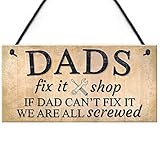 Meijiafei Dads Man Cave Signs Garage Shed Door Wall Hanging Plaque Gifts for Dad Daddy 10' X 5'