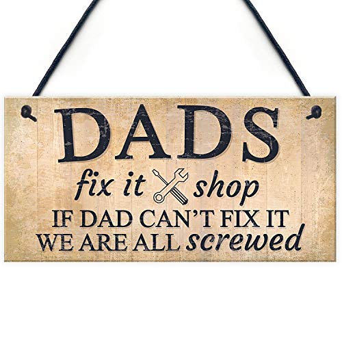 Meijiafei Dads Man Cave Signs Garage Shed Door Wall Hanging Plaque Gifts
