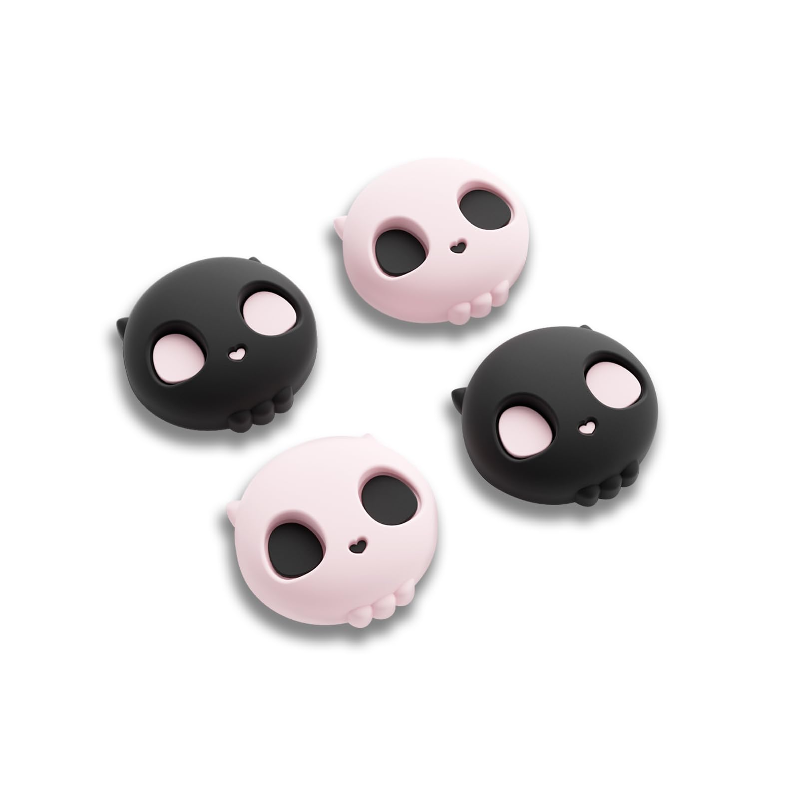 GeekShare Juego de 4 tapas de silicona antideslizantes compatibles con Switch 2 para Switch 2025, color negro y rosa