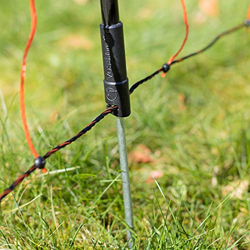 VOSS.farming Schafnetz Elektronetz 50m 2 Spitzen 90cm 13 Pfähle Orange Schafzaun Elektrozaun Weidezaun