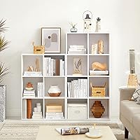 VASAGLE Custos Kollektion - Bücherschrank, Bücherregal, mit 6 Fächern, Büroregal, Würfelregal, Standregal, für Wohnzimmer, Schlafzimmer, Büro, Kinderzimmer, weiß LBC203DV1 – Ansicht 2