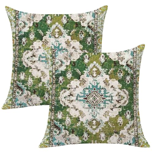 Avalune Fundas de Cojines 40x40 Bohemio Verde Otoña Decorativas Mandala Funda de...