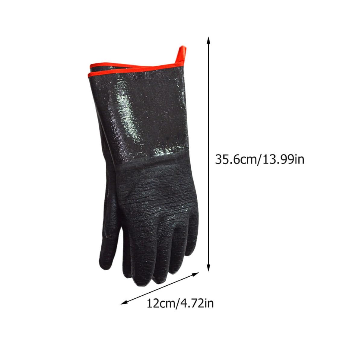 Guante de Horno Resistente al Calor, Neopreno Negro, 1 Par | Impermeables, Protegen la Muñeca Frente a Salpicaduras, Aptos para Horno y Cocina