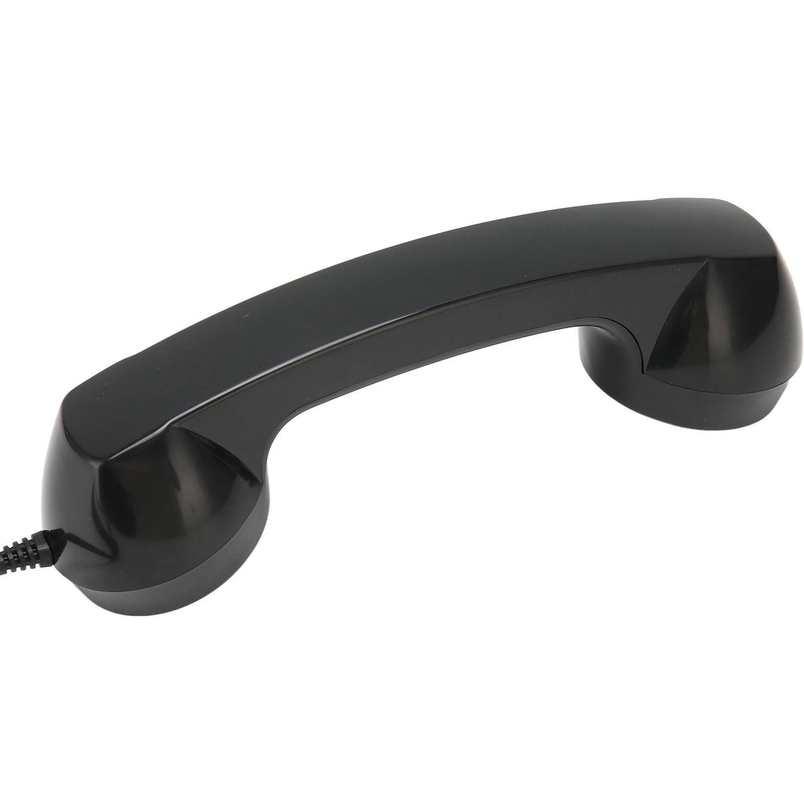 Odbiornik Telefonu Komórkowego, Odporny na Promieniowanie Zestaw Słuchawkowy w Stylu Retro, Czysty Dźwięk z Mikrofonem do Smartfonów (Czarny)