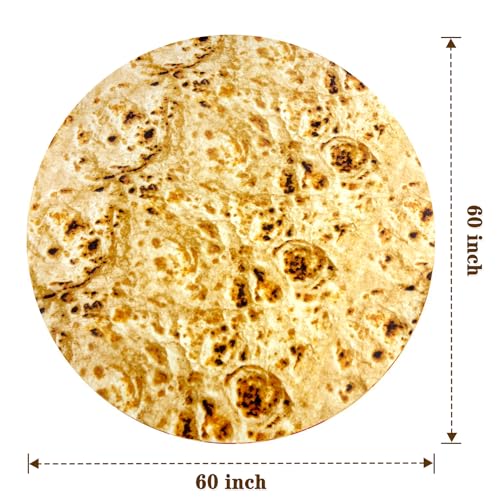 Image of mermaker Burritos Blanket for Adult and Kids, Novelty Tortilla Throw Blanket Adult 60 inches, Realistic Soft Flannel Taco Blanket (Yellow Blanket-10)