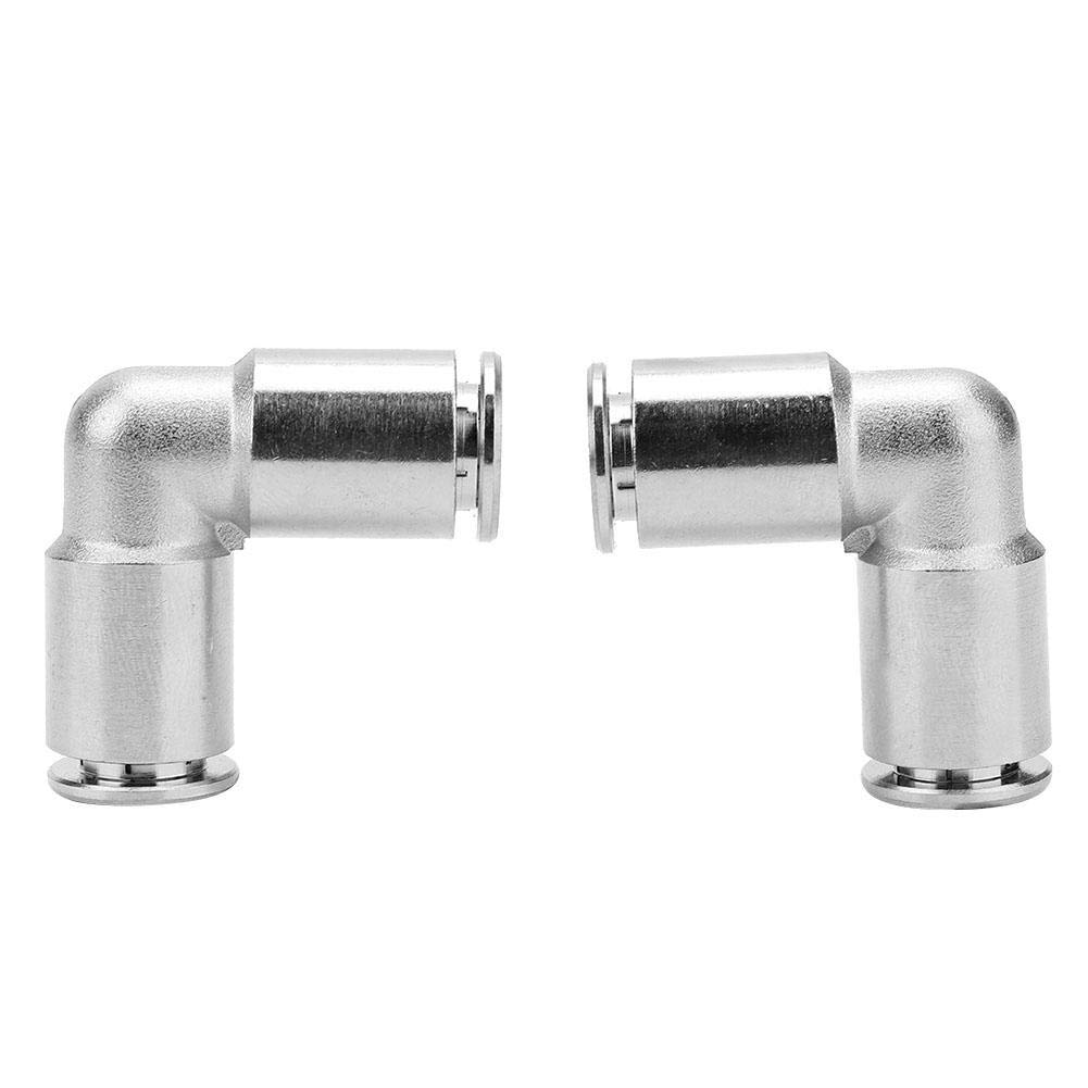 Raccord Rapide Pneumatique Coudé 90° - 2 Pièces En Cuivre Nickelé - Pour Tuyaux PU/nylon 8mm