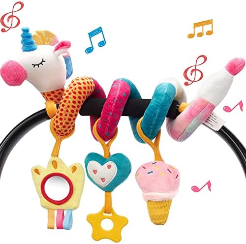hahaland Car Seat Toys for Babies 0-6 Months Girl Stroller Toy Unicorn | Baby Toys 0-6 6-12 Month...