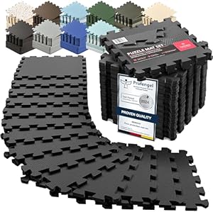 Esterilla Fitness Puzzle para Suelos de Gimnasio | Set de Protección Goma Espuma Losas Caucho para Máquinas de Deporte, Alfombrilla Protector Expandible Tatami Tapiz Alfombra Colchonetas Pesas Gym