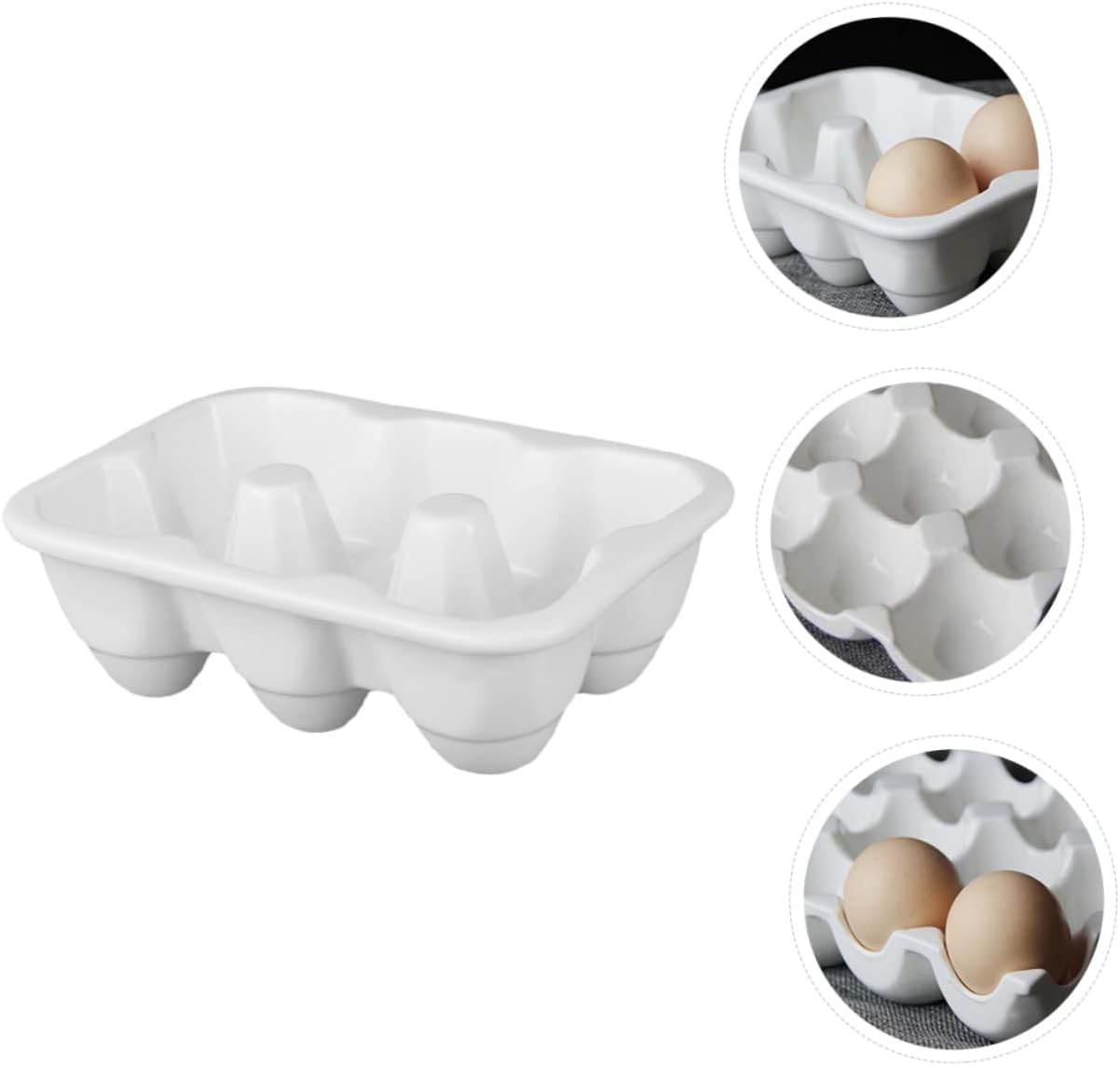 Gadpiparty Ceramic Egg Holder for Refrigerator Egg Organizer Box Shockproof Design and for Kitchen Storage and Cooking