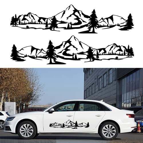 RoJuicy Car Side Stickers Mountain Motorhome Big Car Decals Decorative Car Body Stripe Decals Camper Vans Caravan Vinyl Sticker Graphic Car Body Side Accessories