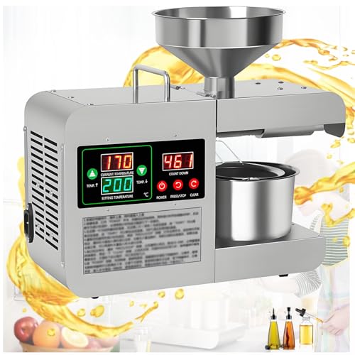 7 motivi perchè con le verdure bisogna usare un estrattore di succo? - 2025 KPOUYYDS Spremitore per Olio, Produzione Automatica di Olio per Uso Domestico, Estrattore Elettrico per Olio a Freddo e a Caldo con Display LCD, Estrattore per Olio in Acciaio Inox 304 per Sesamo
