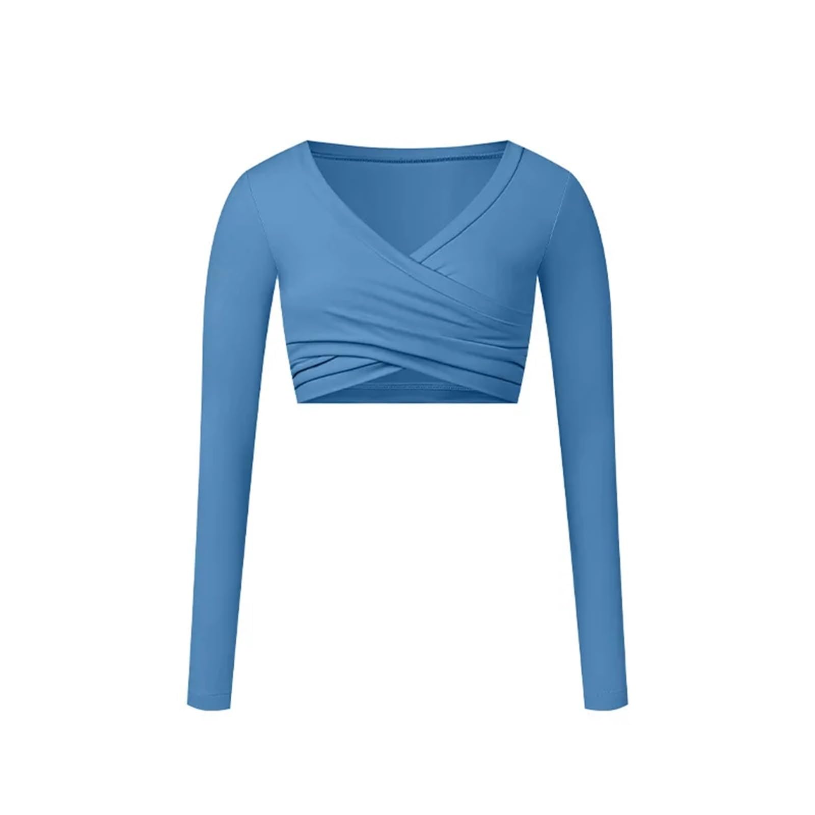 Top da Yoga Maglietta Sportiva a Maniche Lunghe da Donna, Top Corto Palestra, Magliette Allenamento Femminili, Abbigliamento Yoga ad Asciugatura Rapida