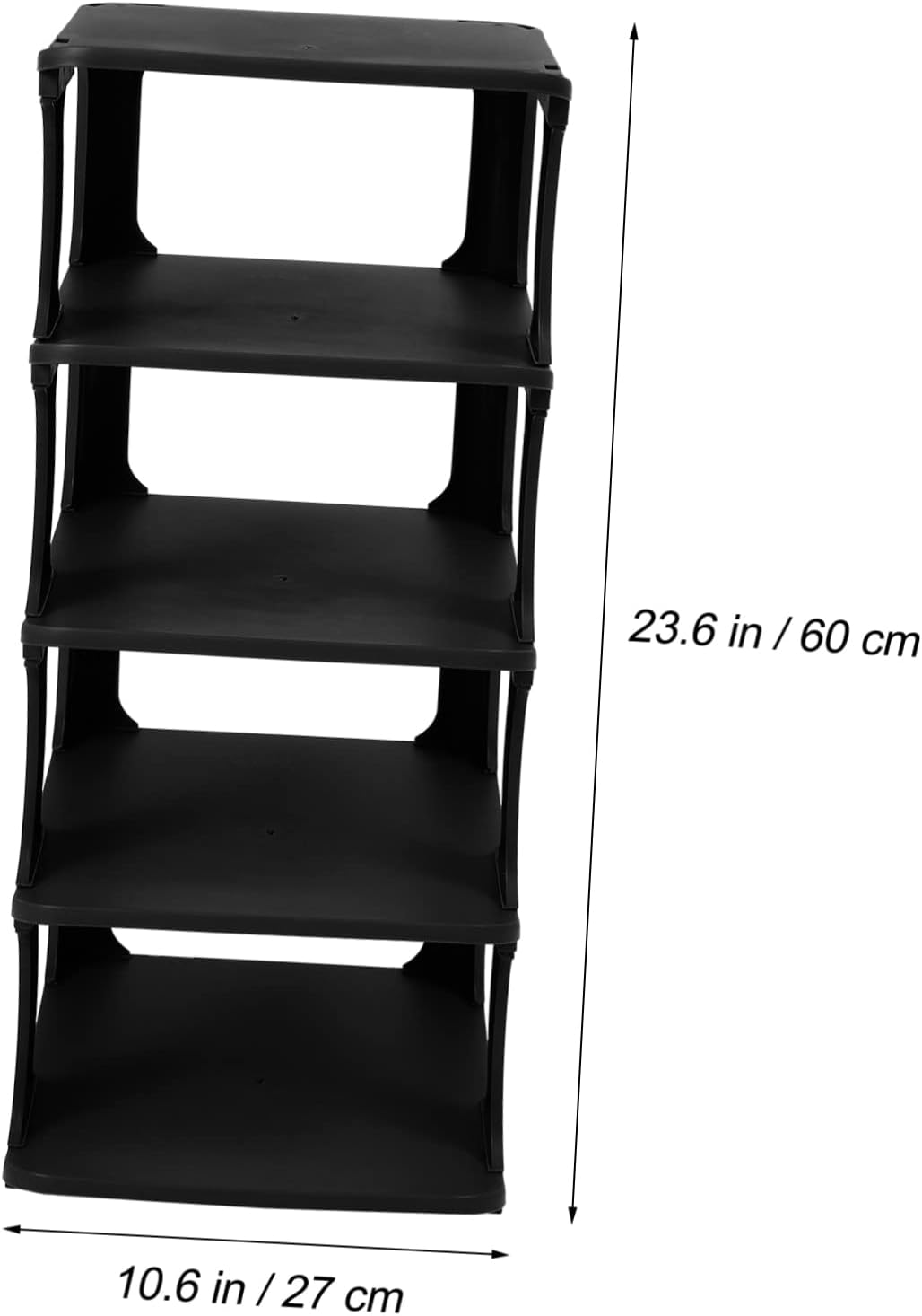 Multi-Layer Shoe Rack Organizer Stackable Shoe Storage Shelf Simple Plastic Slots Holder for Closet Entryway and Home Use