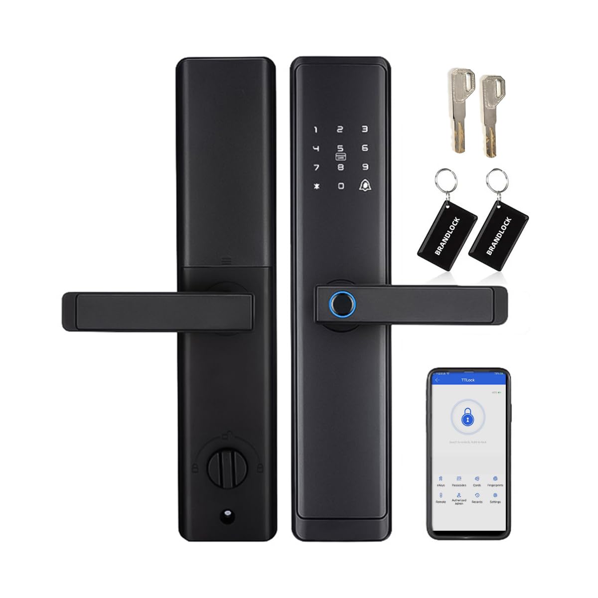 Serrure de porte 6 en 1 à empreinte digitale pour porte d'entrée