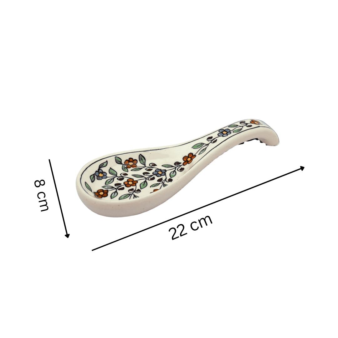 Malaikah Ceramic Spoon Rest Pack of 2 for Home, Kitchen, Dining, Kitchen Decor & Gifting 2