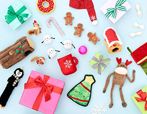 Zippypaws - Holiday Squeakie Buddies No Stuffing Plush Dog Toy - 3-Pack Santa, Reindeer, Snowman #TOP4