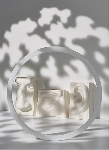 Miniatura 2 de Florero de cerámica blanco para sala de estar, estante, mesa, estantería y decoración