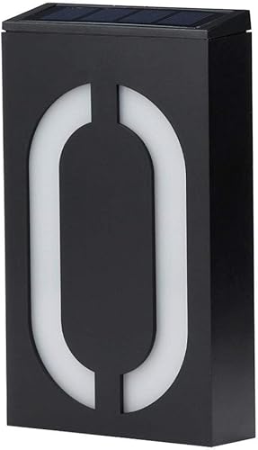 Luz solar LED de número de casa, números de jardín, letrero de dirección alimentado por energía solar, placas LED iluminadas al aire libre y arte de