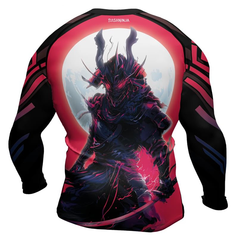 Samurai Jiu Jitsu Rash Guard Long Sleeve Men's Tights Stretch Shirt for MMA BJJ Training No Gi3