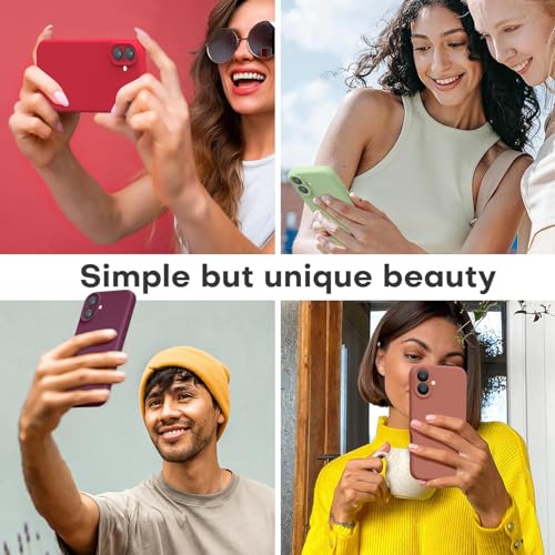 Image of LOVE 3000 Designed for iPhone 16 Case, Premium Silicone with [Soft Anti-Scratch Microfiber Lining] Shockproof Protective Phone Case for Men Women Girls 6.1 inch, WineRed