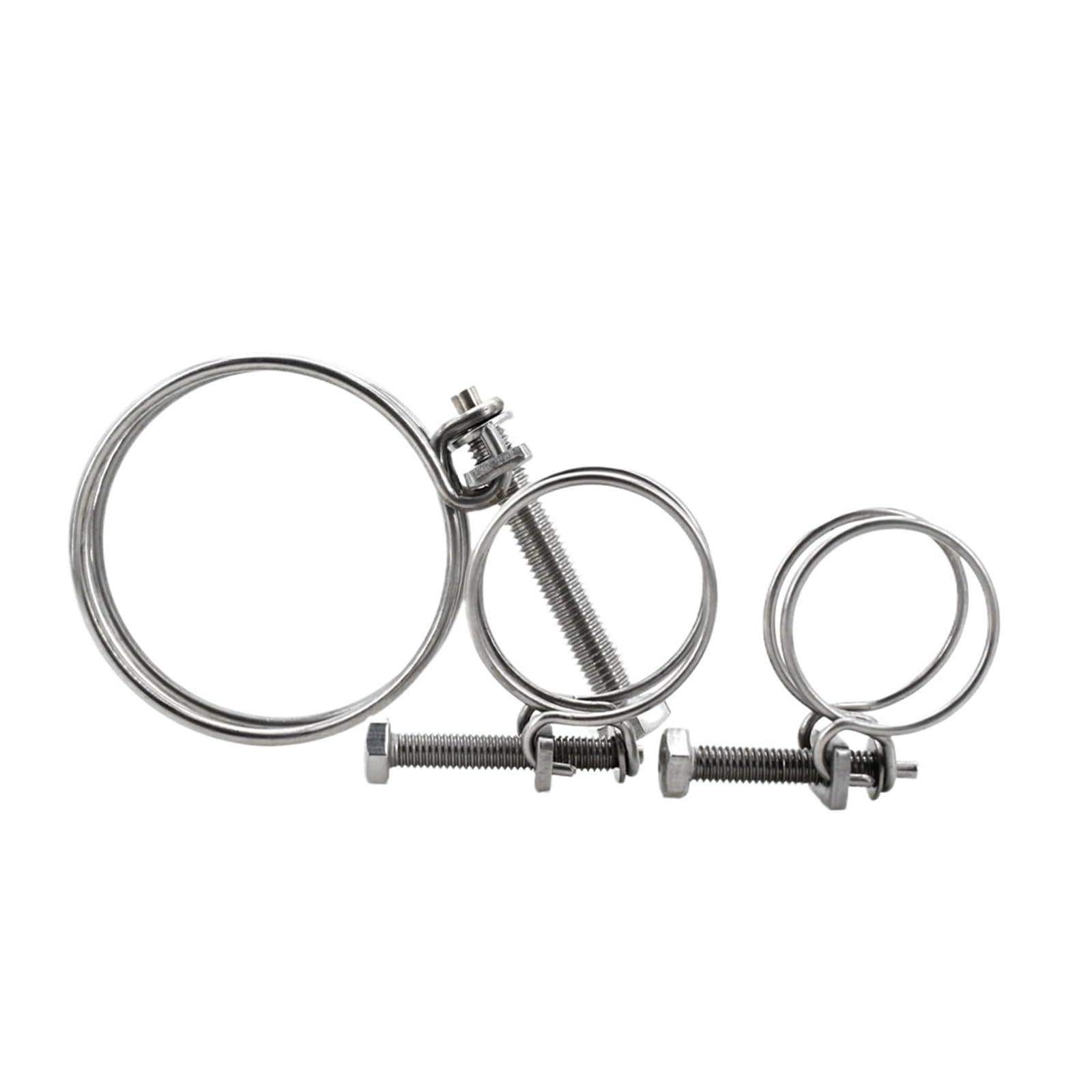 Wbtajzhy One Color Double Wire Hose Clamp 304 Stainless Steel Clamps Multiple Sizes(110X3(1Pcs))