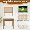 thumbnail image 2 of Buy ZHENGHAO Rattan Dining Chairs Set Of 4, Farmhouse Black Dining Room Chairs With Rectangle Cane Back French Country Kitchen Chairs Upholstered Wood 2 of 10