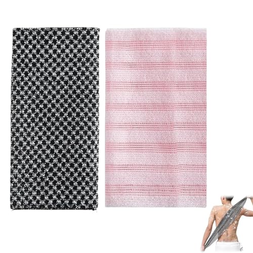 JFangZHZH Peeling-Handtuch,2 Stück Extra Langer Peeling-Waschlappen,Japanischer Exfoliating Waschlappen Set, Rückenschrubber für Bad und Dusche,Rückenbürste für Männer und Frauen