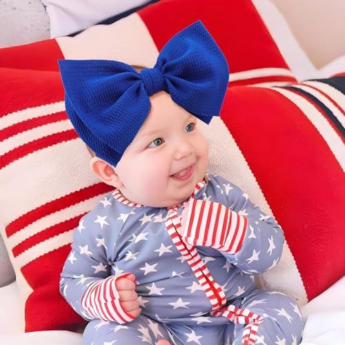 YanJie 7'' 2pcs Baby Girl Headbands 4th of July Independence Day Hair Bands for Kids Toddlers Infants Newborns Girl Outfits2