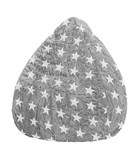 SITTING POINT only by MAGMA Pouf Fluffy Stars L env. 120 l Gris (jusqu'à 7 Ans) Cover
