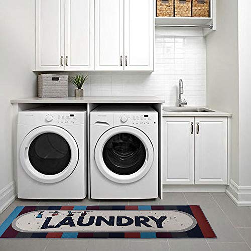 Carvapet Laundry Room Decorative Printed Runner Rug, Brown 20X59 Inch #TOP5