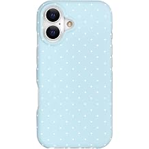 Compatible with iPhone 17 Case Cute Matte Polka Dot, Aesthetic Simple Trendy Design,Soft TPU Shockproof Protective, Girly Slim Phone Case for Women Girls-Blue