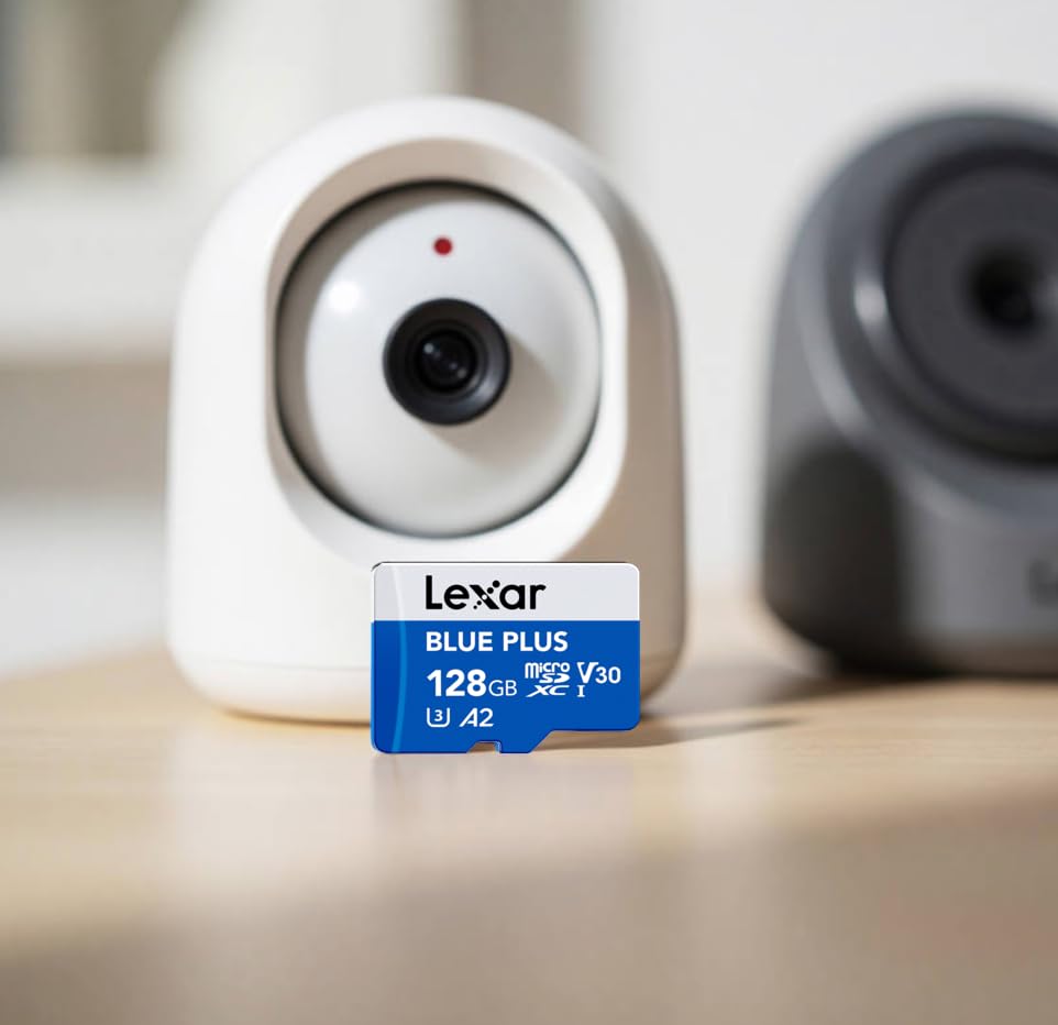 Image of Lexar Blue Plus 128GB MicroSD Memory Card UHS-I with SD adapter, up to 170MB /s read C10 / A2 / U3 / V30 microSDXC