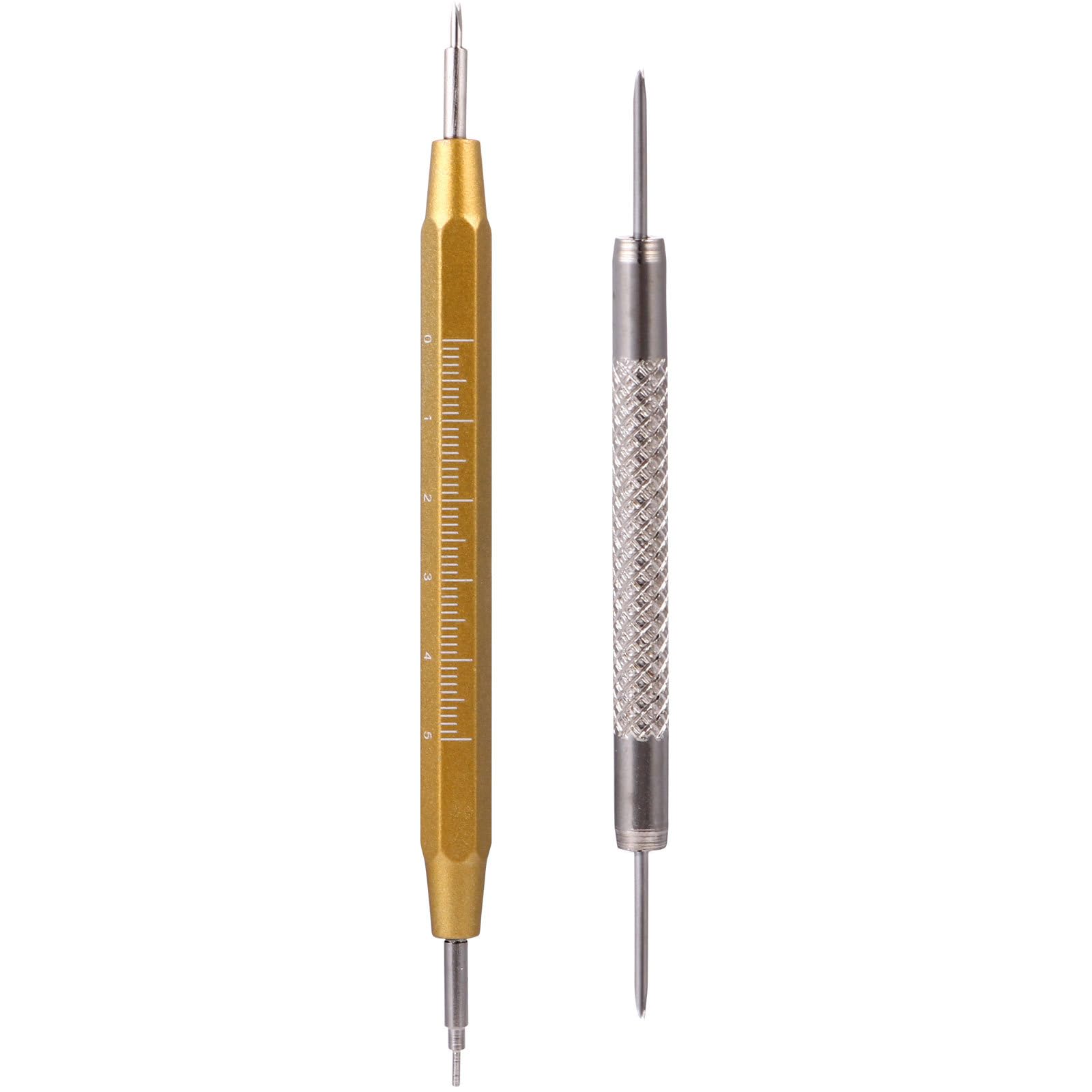 CLISPEED 2pcs Watch Band Repair Tool Spring Bar Pin Removal Kit Aluminum Gold Watch Strap Connector Tool and