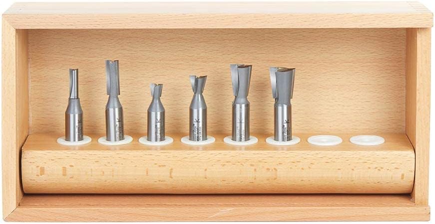 Amana Tool AMS-405 6-Pc Carbide Tipped Incra Dovetail Router Bit Set 1/2 Inch Shank