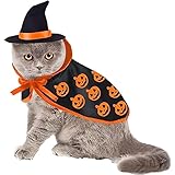 PW TOOLS Katzenkostüm, Kitty-Kostü für Katzen, Hundekleidung in Umhangform mit Fledermausmuster. Verleihen Sie Halloween-Atmosphäre mit Kürbismuster für Kaninchen, Hunde und Katzen