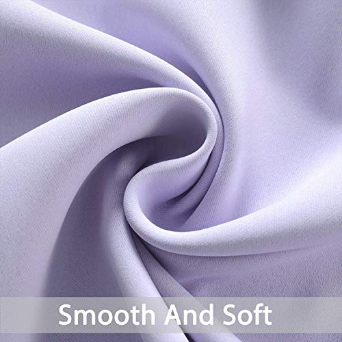 Yakamok Room Darkening Grommet Window Drapes Thermal Insulated Light Blocking Blackout Curtains for Bedroom(52Wx72L,Lilac,2 Panels)