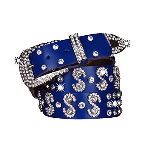 Rhinestone Western Belts,Bling Cowgirl Designer Diamond Studded Belts for Jeans